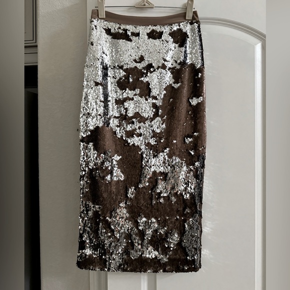 Lavender Brown Sequin Skirt XS
